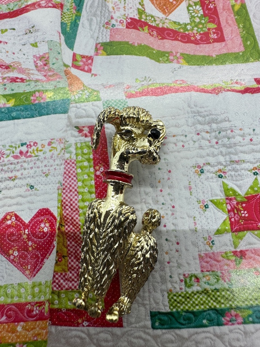 Gold Poodle Dog Figurine Pet Accent - Gold Color